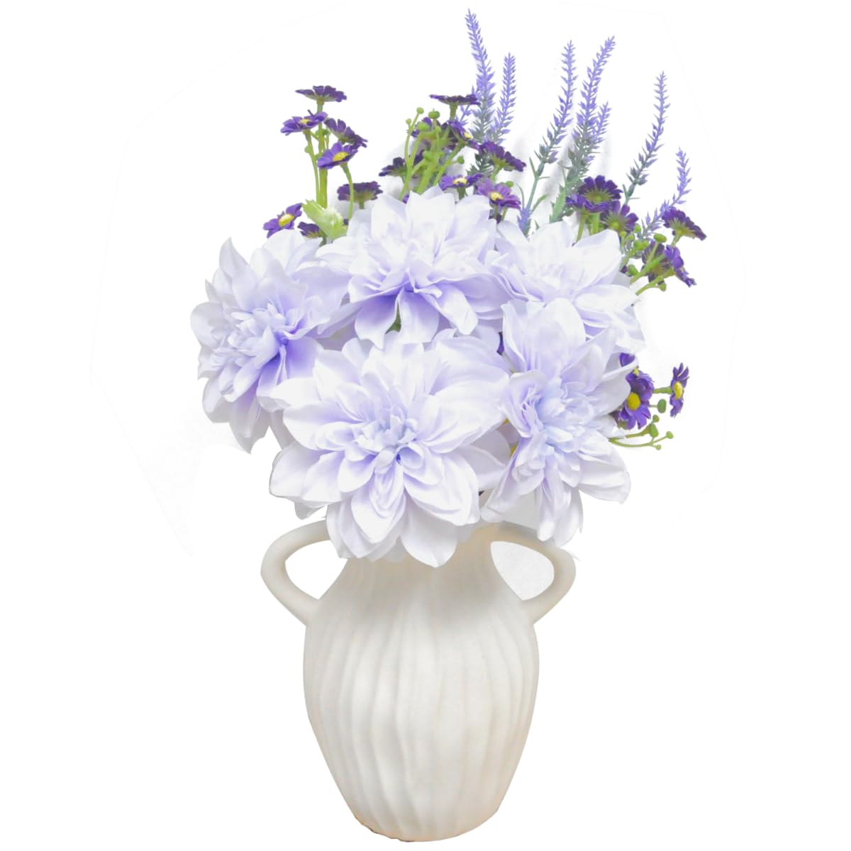 Purple Artificial Dahlia Flowers - Fake Daisy & Lavender Bouquet with Long Stems for DIY Home Decor, Office, Wedding Arrangements | Perfect for Centerpieces, Table Decor, and Party Decorations