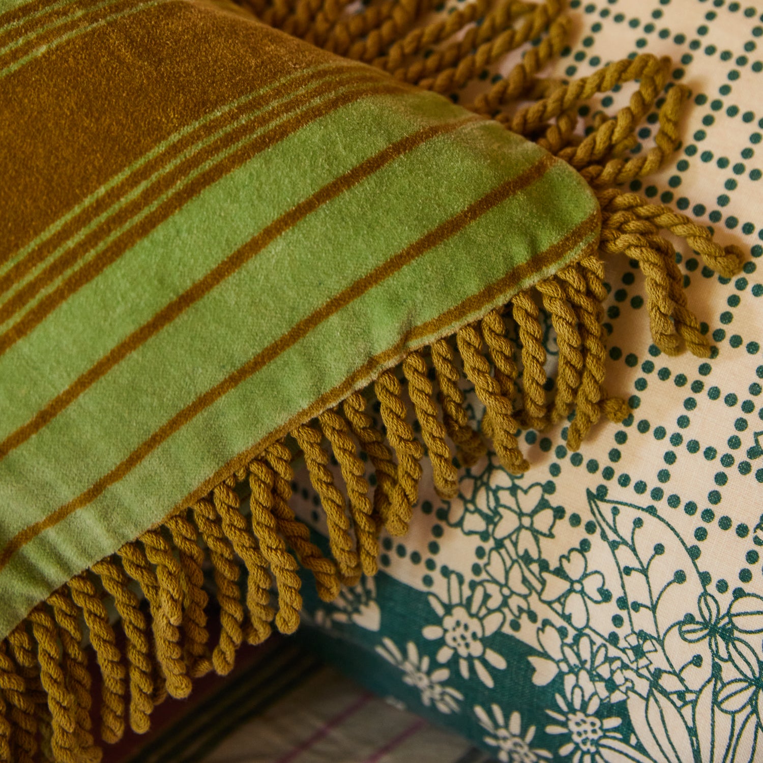 Brigitte Velvet Cushion - Soft Olive Green Throw Pillow for Sofa, Bed & Home Decor - Cozy Living Room & Bedroom Accent Pillow