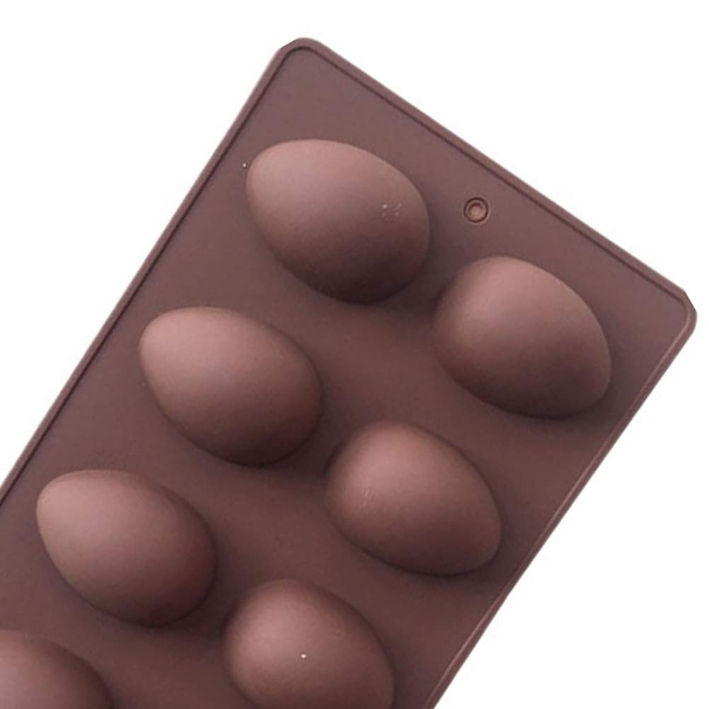 INOOMP 2-Pack 8-Cavity Egg Shaped Silicone Molds for Easter - Perfect for Making Chocolate Candies, DIY Desserts & Holiday Baking (Easter Egg Candy Molds, Chocolate Molds, Baking Supplies)
