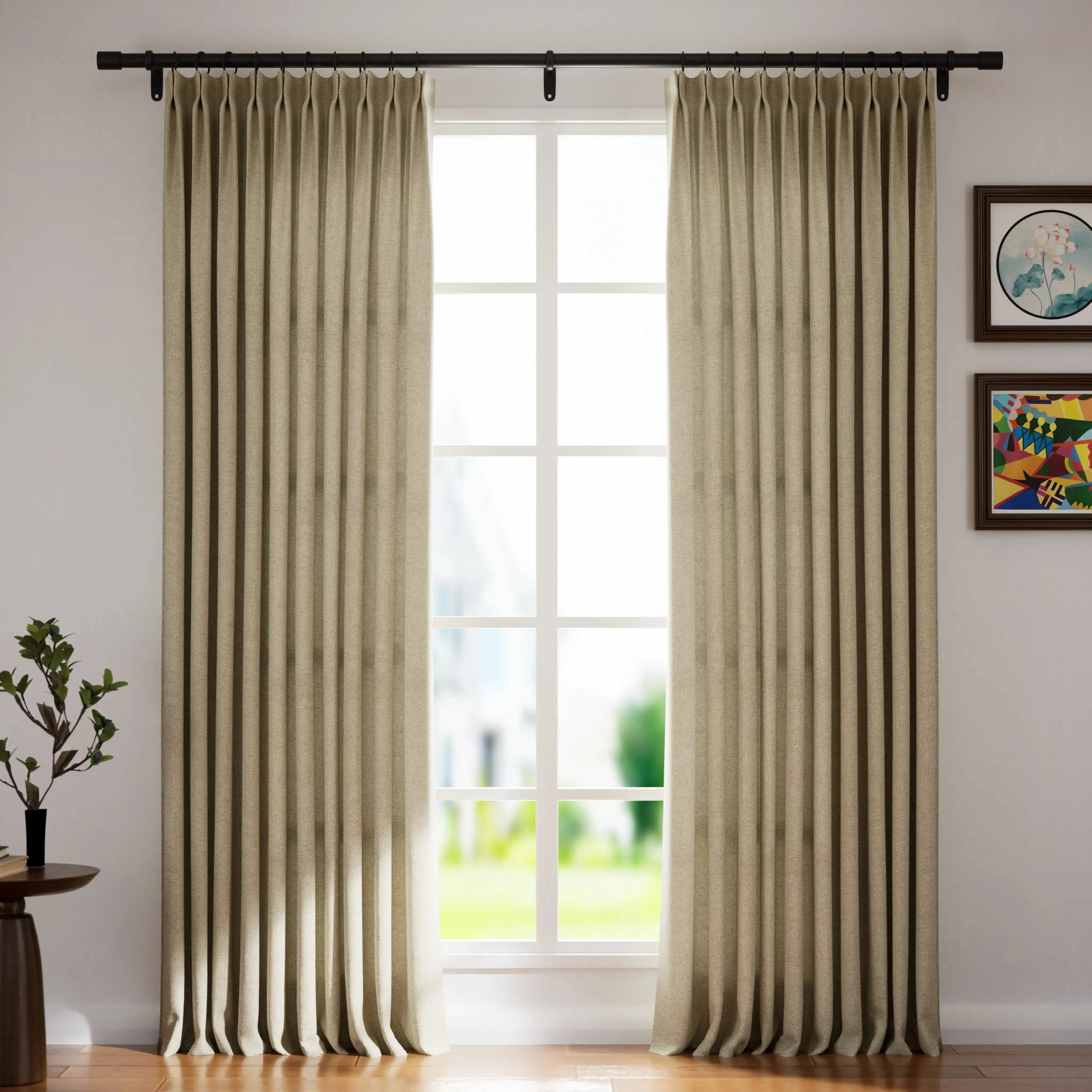 Zola Custom Heavyweight Pleated Curtains for Living Room & Bedroom - Blackout Drapes for Home Decor & Light Control