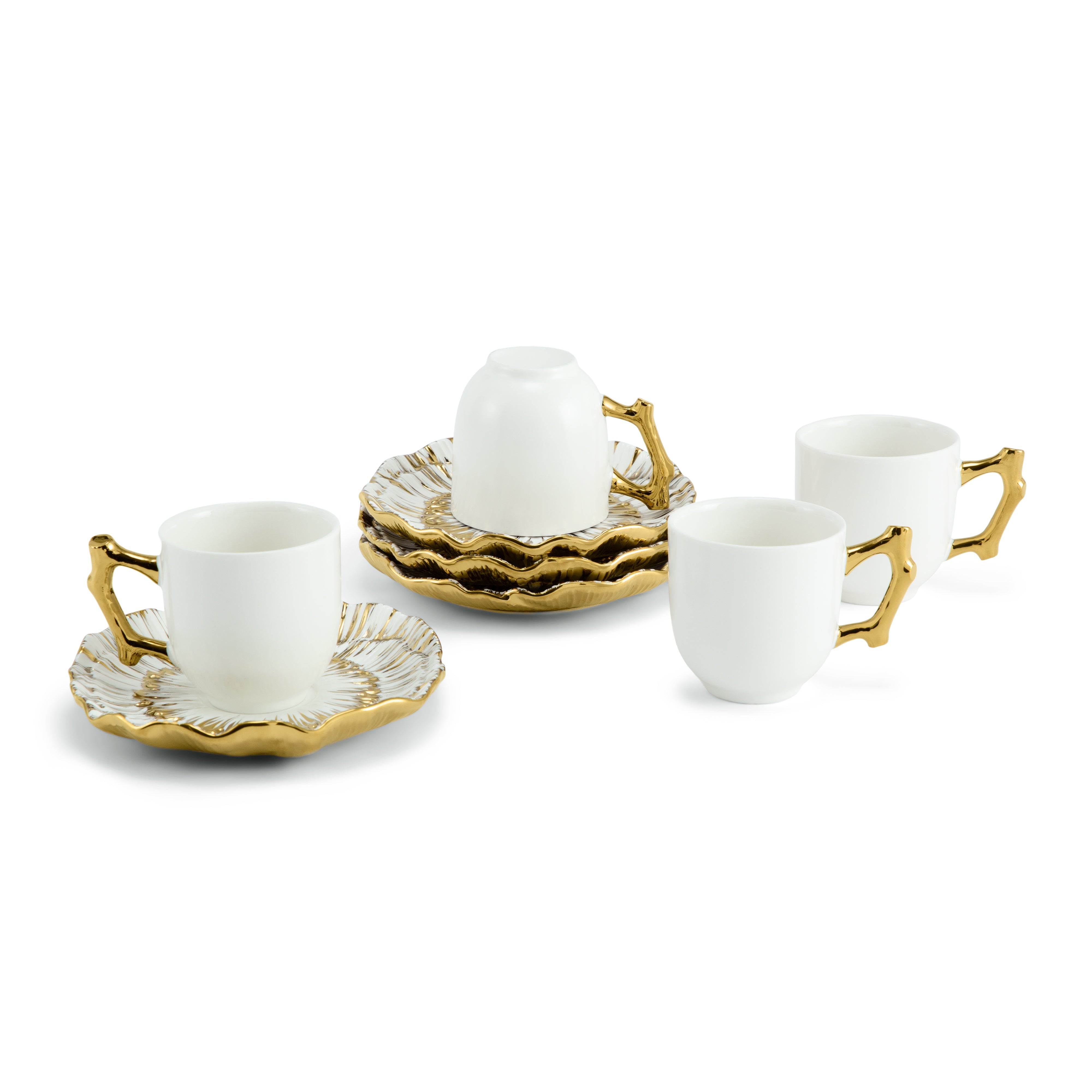 Anemone Demitasse Set - Elegant Floral Espresso Cups and Saucers for Coffee Lovers | Perfect for Home, Cafe & Gift Giving