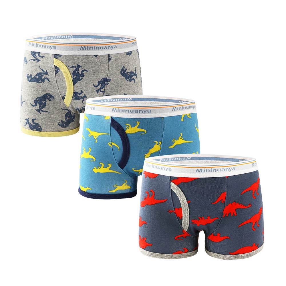 **Boys' Soft Cotton Boxer Briefs with Dinosaur Print - Comfortable Kids Underwear for Playtime & Sleep**