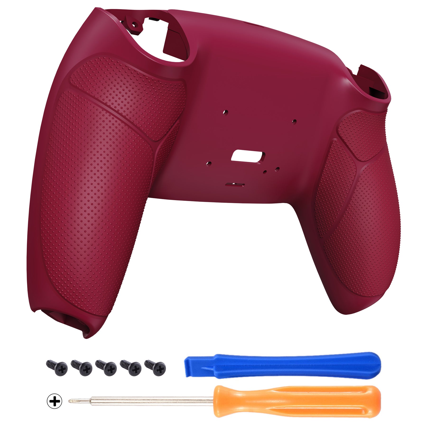 eXtremeRate Cosmic Red Performance Rubberized Grip & Redesigned Back Shell for PS5 Controller - Compatible with RISE Remap Kit (Controller & Board Not Included) | Enhanced Gaming Comfort for Long Sessions | Model UPFU6008