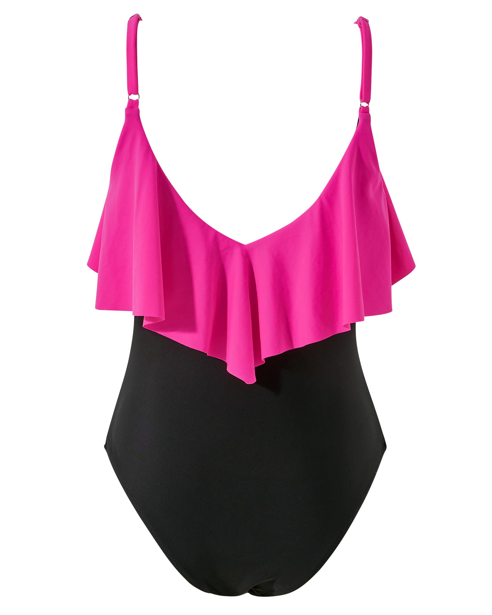 SUUKSESS Women's Slimming One Piece Swimsuit with Ruffle & Ruched Tummy Control - Sexy Bathing Suit for Beach, Pool & Vacation