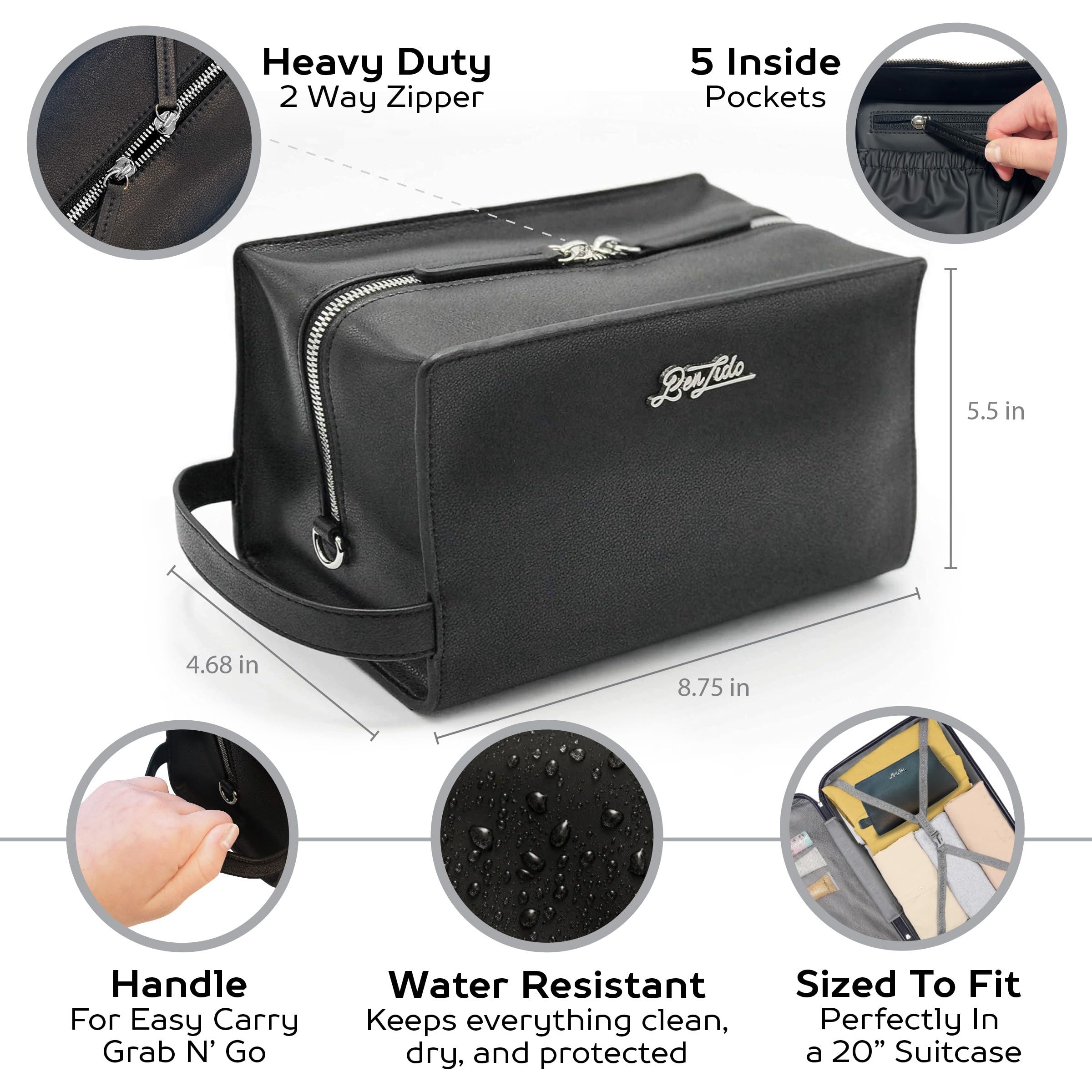 Premium 25-Piece Women's Travel Kit with Nexxus Hair Care & Body Products - Luxury Leather Toiletry Bag for Vacation, Business Trips & Gifts (824)