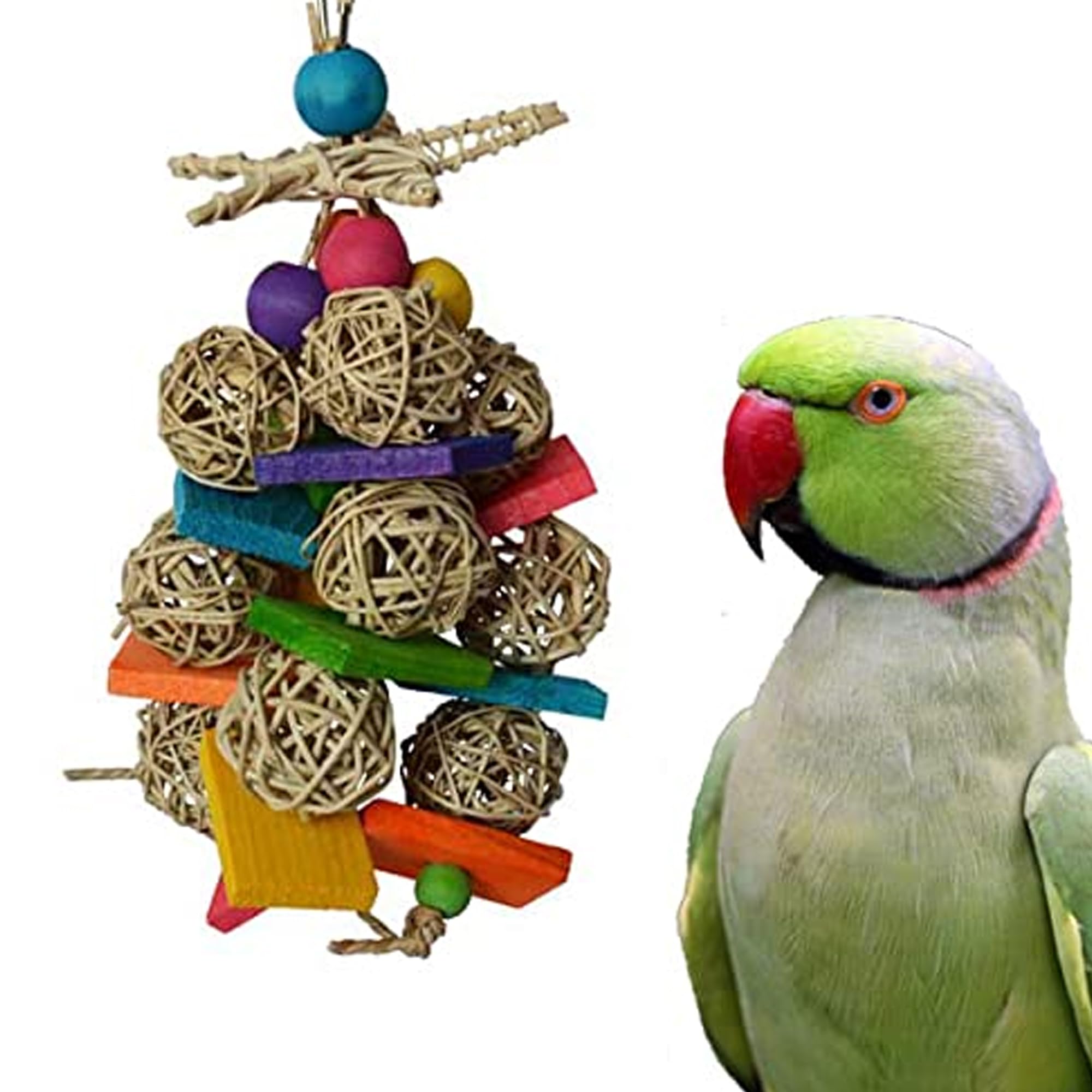 Super Bird Creations SB480 Starburst Bird Toy - Colorful Chewing & Foraging Toy for Medium Parrots, Cockatiels, Conures & Parakeets | Interactive Bird Entertainment for Mental Stimulation | Perfect for Playtime & Cage Enrichment (10