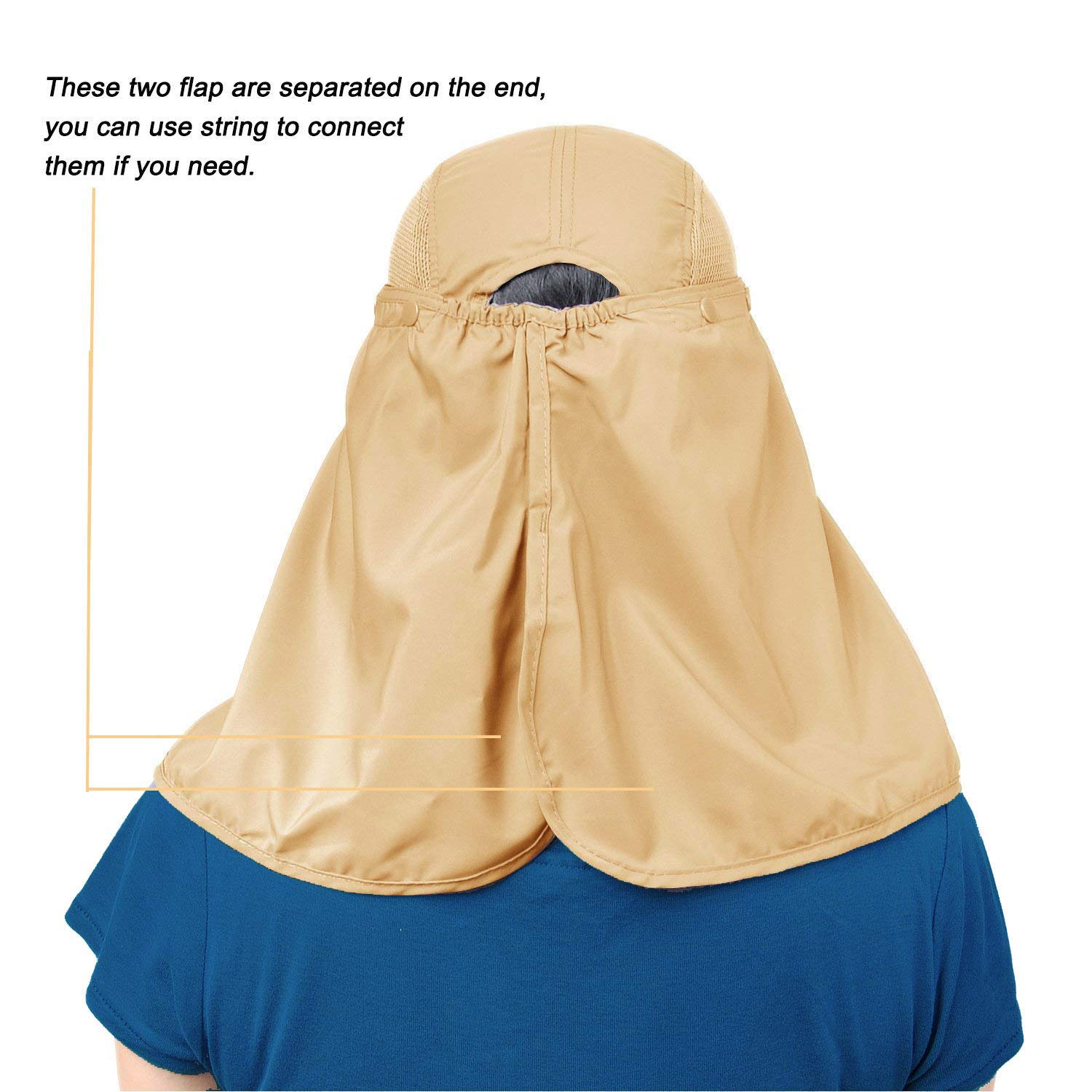 UV Protection Fishing Hat for Men & Women - Adjustable Sun Cap with Removable Neck Flap & Face Cover - Perfect for Outdoor Activities like Cycling, Hiking, Camping & Beach Trips