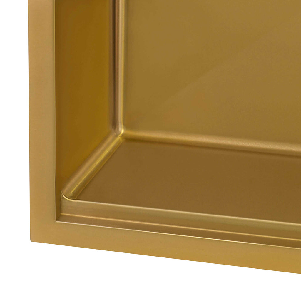 Giana 15-Inch Rectangular Single Bowl Bar Sink - Top Mount Stainless Steel or Matte Gold Finish - Perfect for Kitchen Islands, Wet Bars & Small Spaces