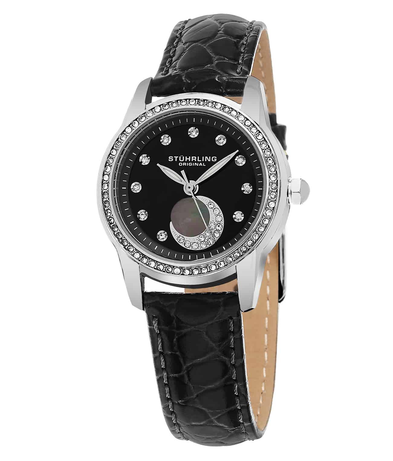 Black Dial / Silver Case / Black Leather Strap Tang Buckle
