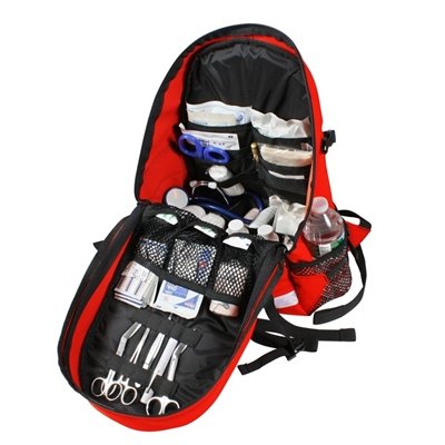 Rothco EMS Trauma First Aid Backpack - Red | Emergency Medical Supplies for EMTs, Paramedics & First Responders | Perfect for First Aid Kits, Disaster Preparedness & Outdoor Adventures