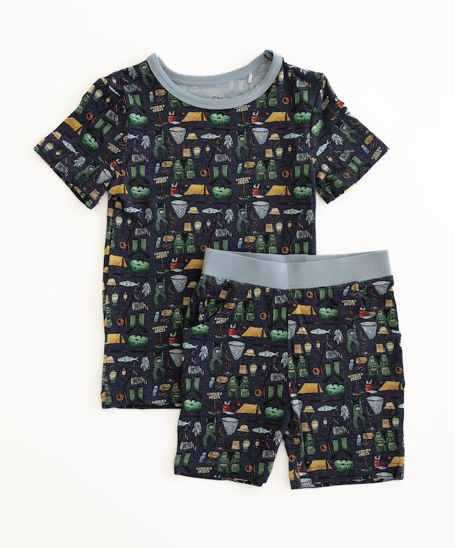 Gone Fishing Short Set for Men - Comfortable Summer Outfit with Pockets - Perfect for Beach, Fishing, and Outdoor Activities