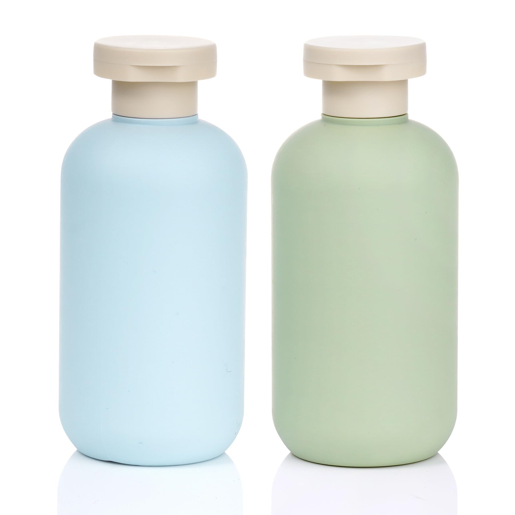 6.8oz Travel Shampoo and Conditioner Bottles - Leak-Proof Empty Plastic Squeeze Bottles with Flip Top Cap | Reusable TSA Approved Toiletry Containers for Lotion, Shampoo, Conditioner (2 Pack, Blue & Green) - Perfect for Air Travel, Gym Bag & Vacation Essentials