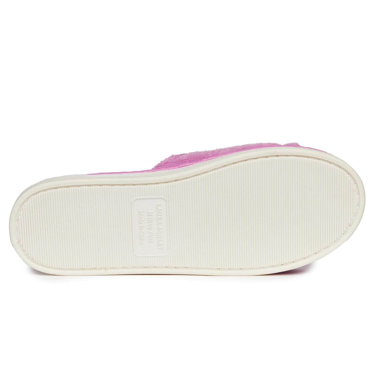 Laura Ashley Women's One Band Velcro Scuff Slippers - Soft House Shoes for Indoor Comfort, Cozy Home & Spa Relaxation