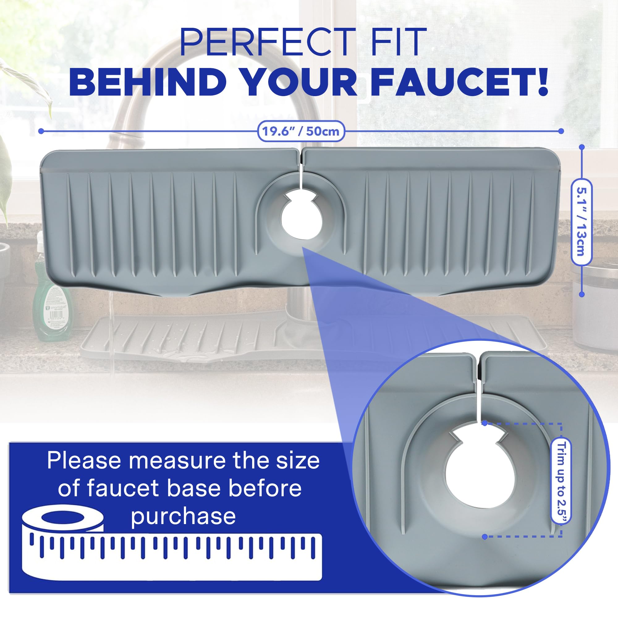 10° Slope Kitchen Sink Splash Guard - 19.6