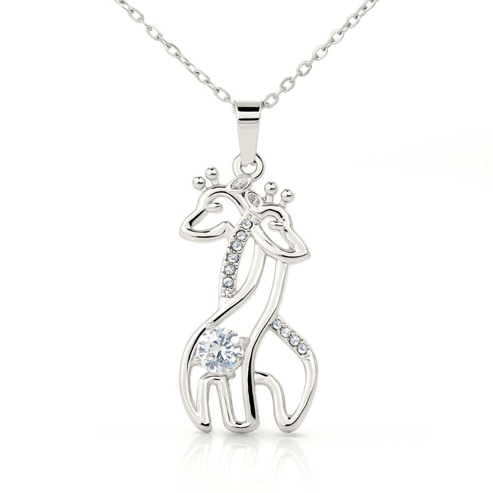 Handmade Giraffe Necklace - Personalized Memorial Gift for Grandma - White & Gold - Custom Size - Perfect for Remembrance & Comfort
