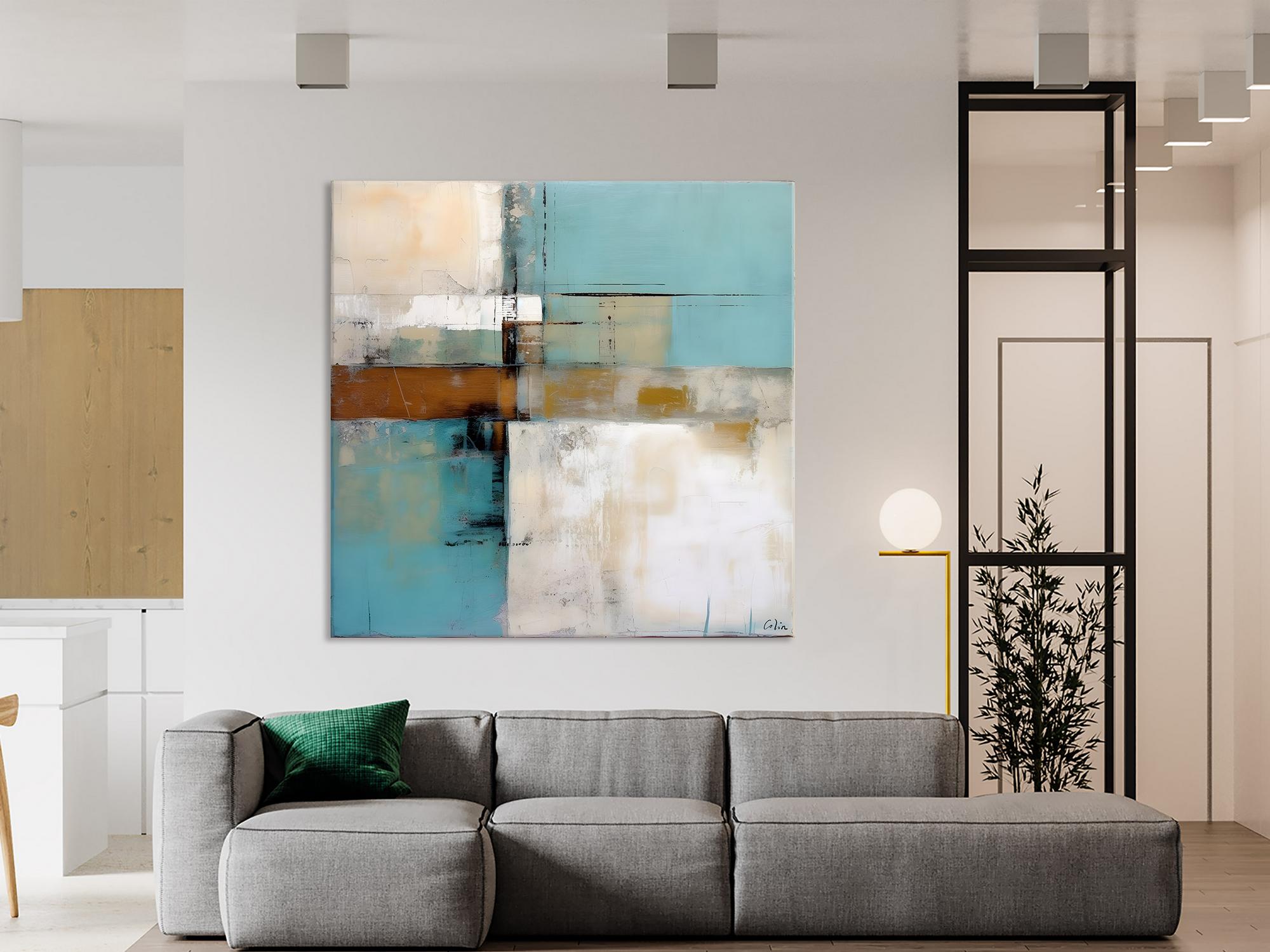 Extra Large Canvas Painting - Contemporary Acrylic Abstract Wall Art for Bedroom Decor | Modern Original Artwork for Living Room, Office & Home Interior Design
