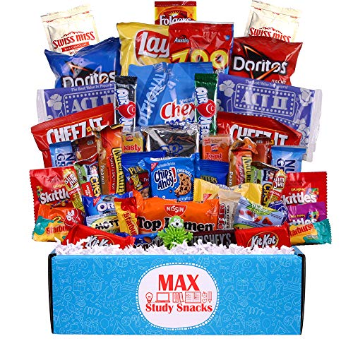 Max Study Snack Box - College Care Package with 50+ Premium Snacks for Students | Perfect for Exams, Dorm Life & Care Packages