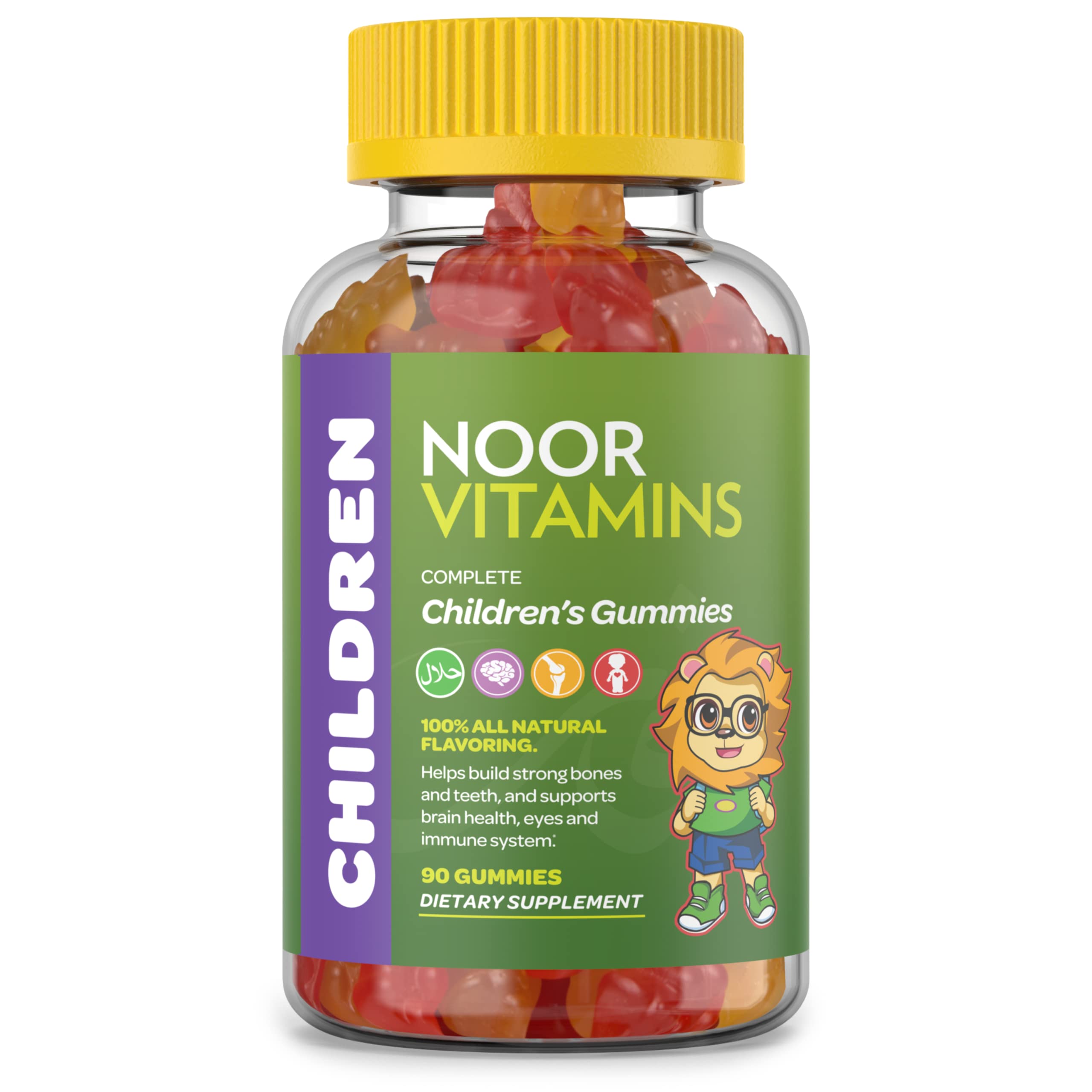 Halal Kids Multivitamin Gummies with Vitamin C, D3, Zinc for Immunity & B6, B12 for Energy - Non-GMO, Halal Certified Chewable Vitamins (90 Count) - Perfect for Daily Immune Support & Energy Boost for Active Children