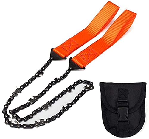 JWDS 24 Inch Pocket Chainsaw - Portable Folding Survival Saw with Bi-Directional Teeth for Wood Cutting | Perfect for Camping, Hunting, Gardening, and Outdoor Emergency Use