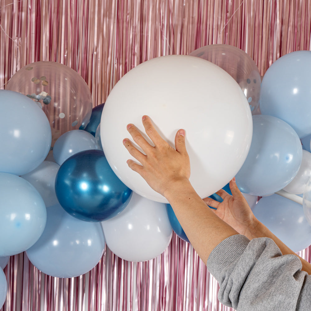Balloonify Metallic Blue, White & Silver Balloon Arch Garland Kit - 104 Pieces Party Decorations for Weddings, Birthdays & Baby Showers