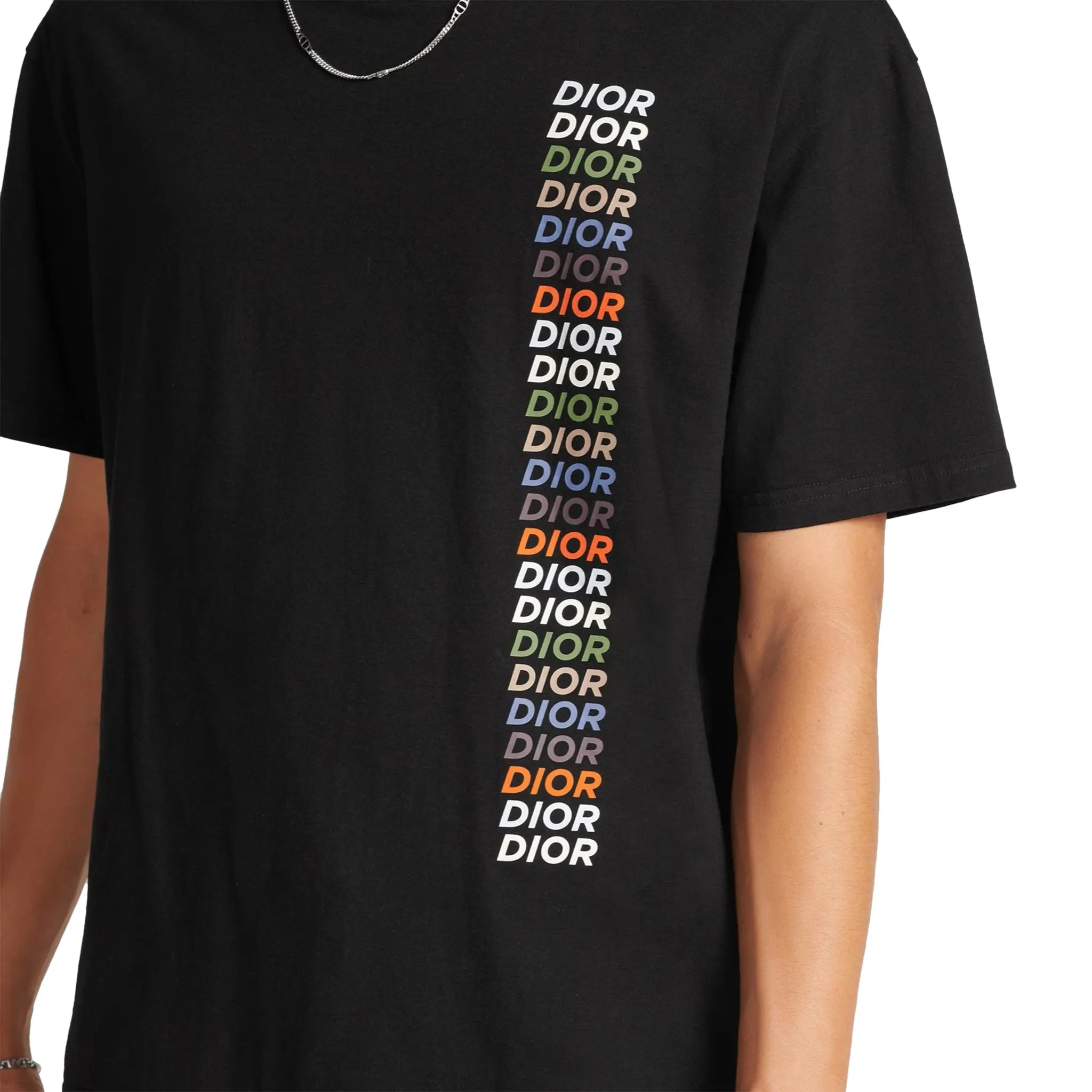 Dior Printed Relaxed Fit Cotton Black T-Shirt for Men | Casual Luxury Streetwear | Perfect for Everyday Wear, Parties & Date Nights