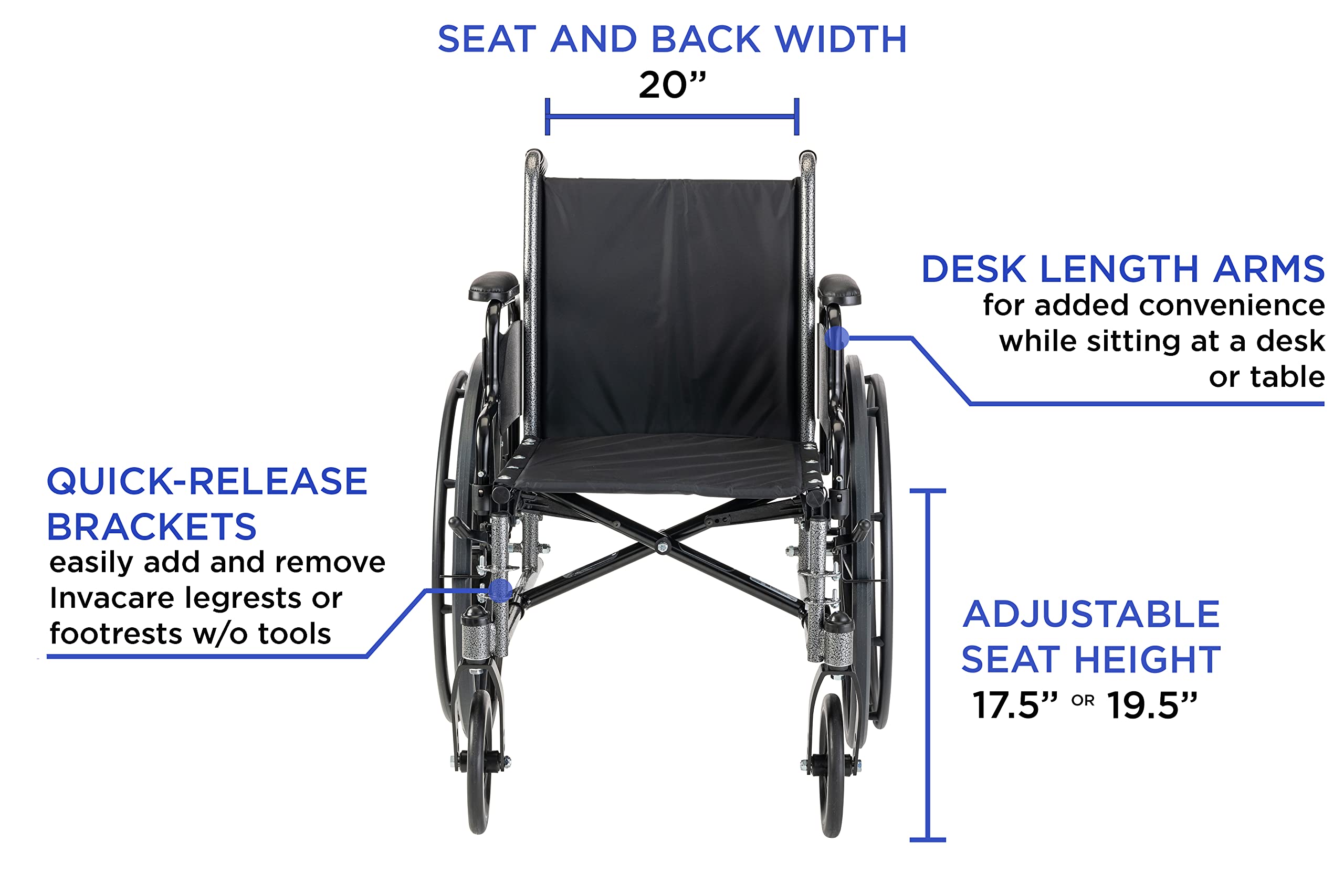 Invacare Tracer SX5 Lightweight Folding Wheelchair for Adults - 20