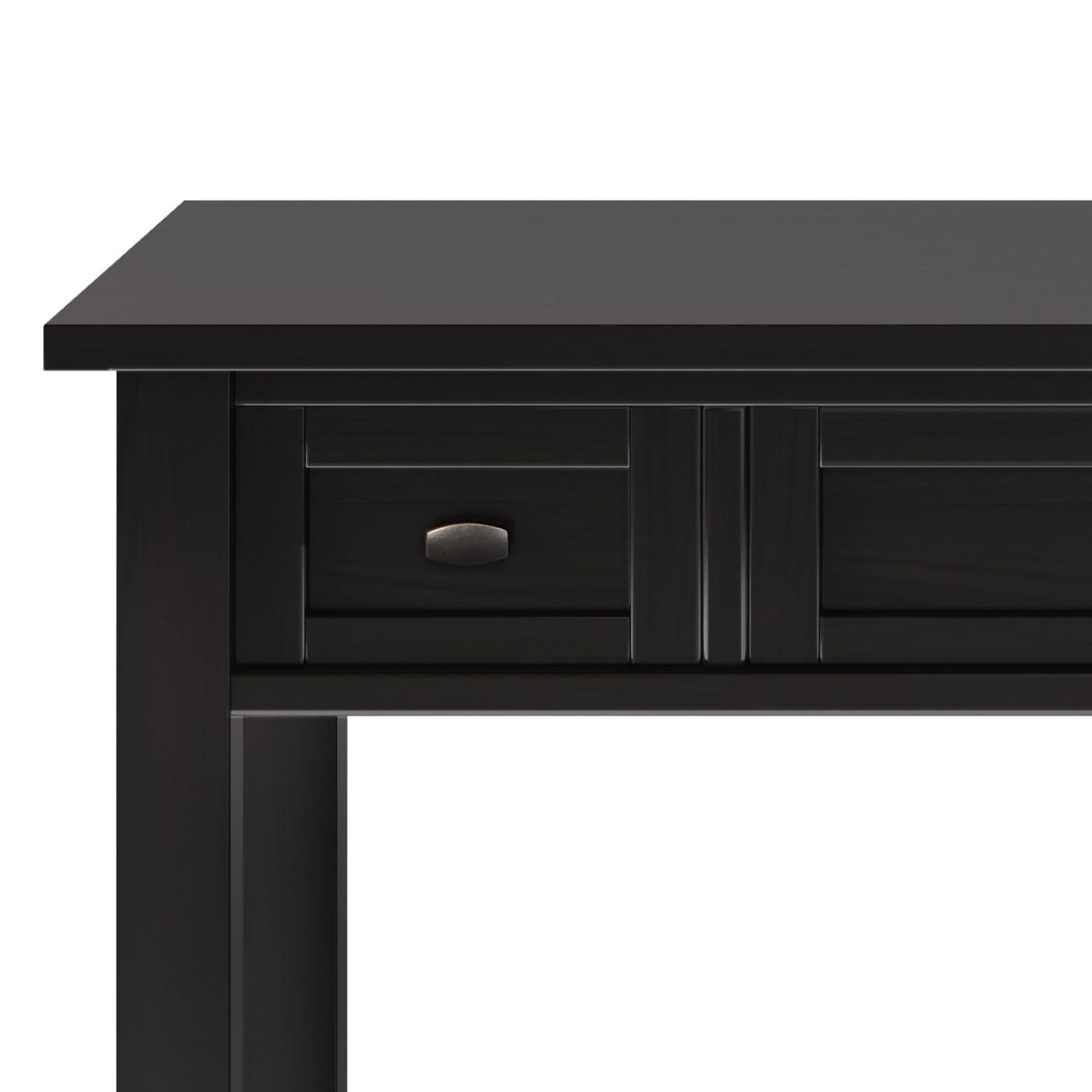 SIMPLIHOME 48 Inch Solid Wood Shaker Style Home Office Desk - Hickory Brown & White with 2 Drawers | Writing Workstation, Study Table for Home Office, Dorm Room & Small Spaces