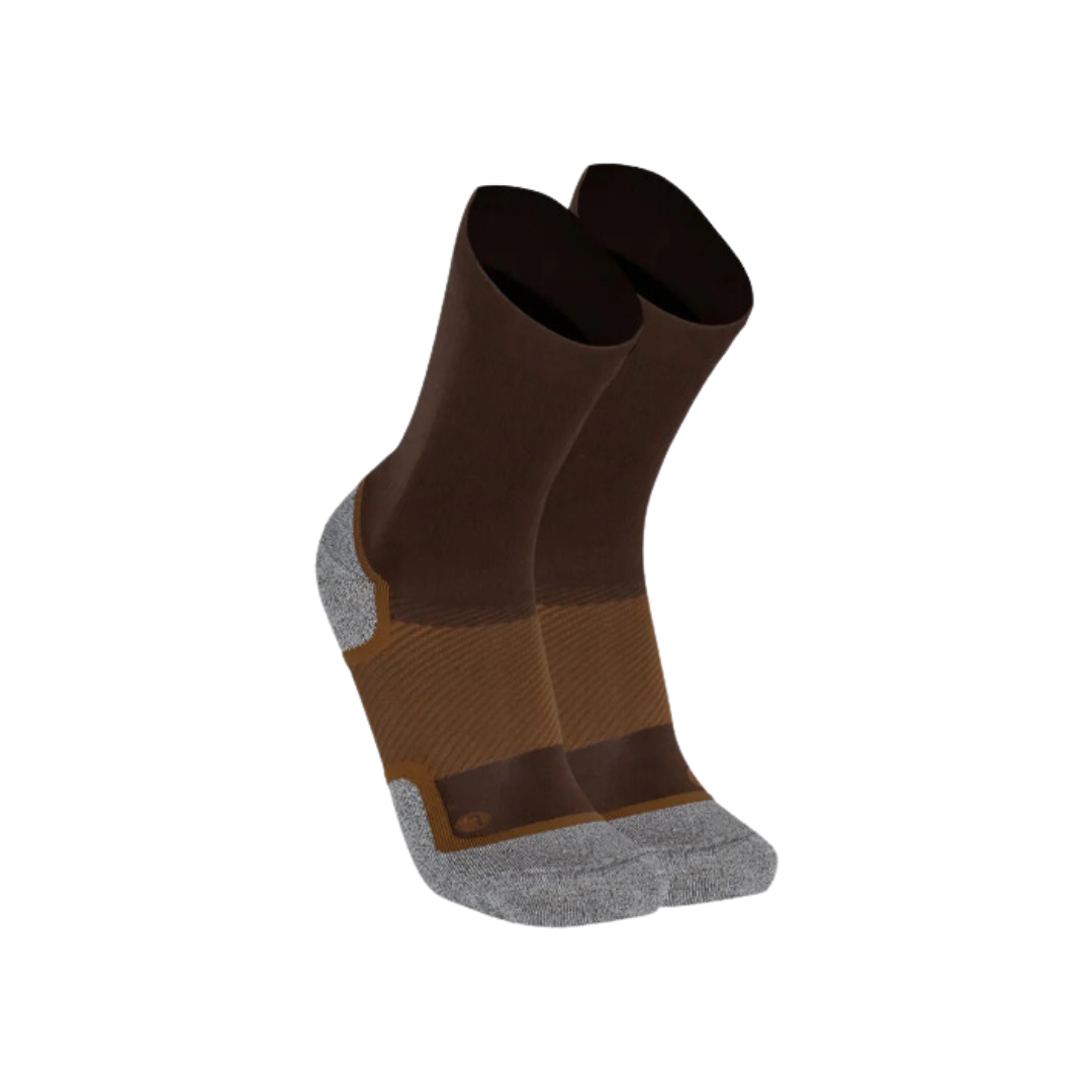 Unisex WP4 Wellness Performance Crew Socks - Comfortable & Breathable Brown Athletic Socks for Running, Gym & Everyday Wear