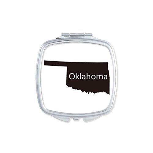 DIYthinker Oklahoma USA Map Outline Mirror - Portable Compact Pocket Makeup Mirror with Double Sided Glass for Travel, Home & Office Use