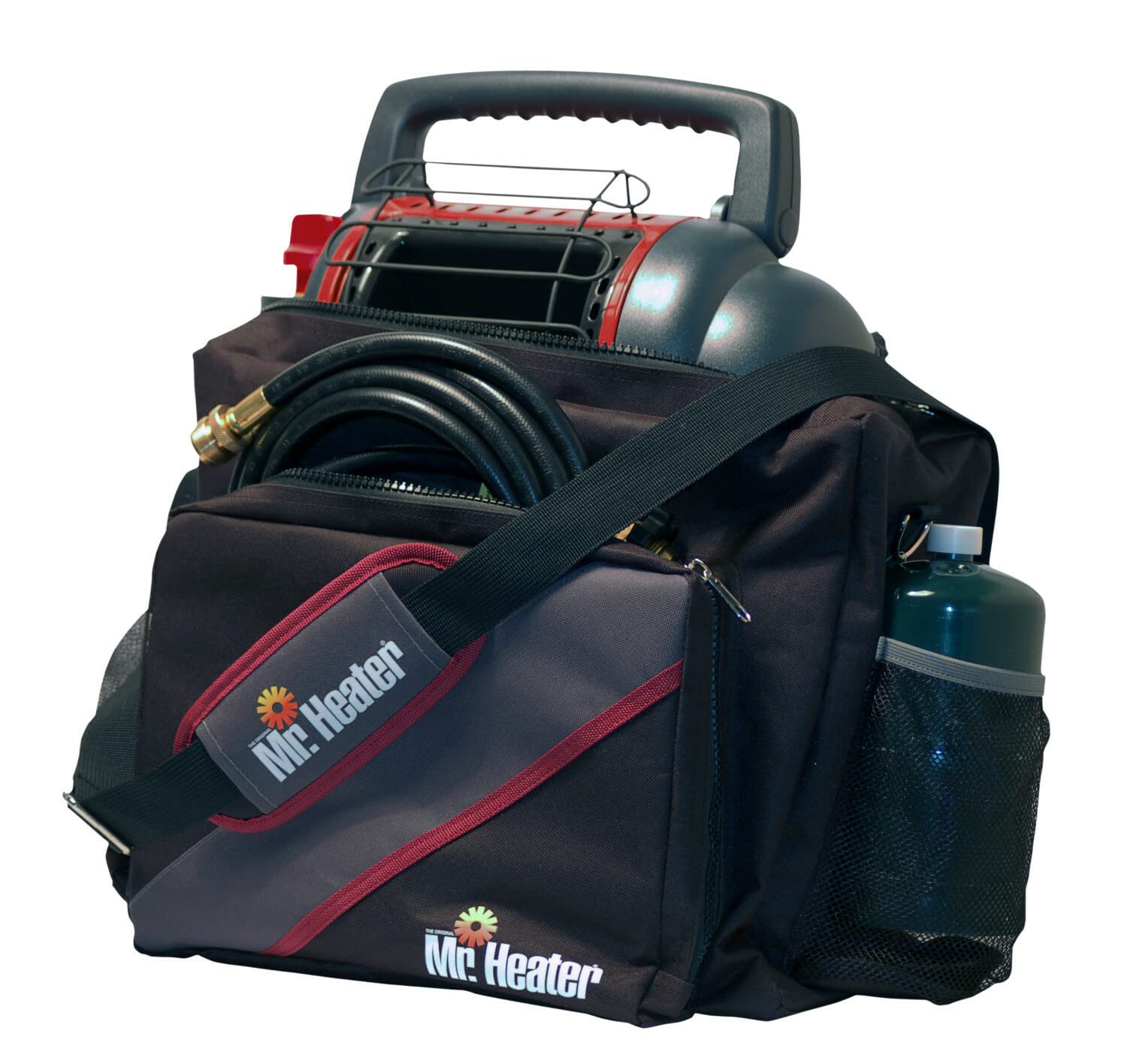 Mr. Heater MH9X 4-9000 BTU Portable Buddy Heater Deluxe Travel Bundle with Buddy Bag, 10-Feet Hose & Adapter - Indoor/Outdoor Heating for Camping, RV, Garage & Emergency Use