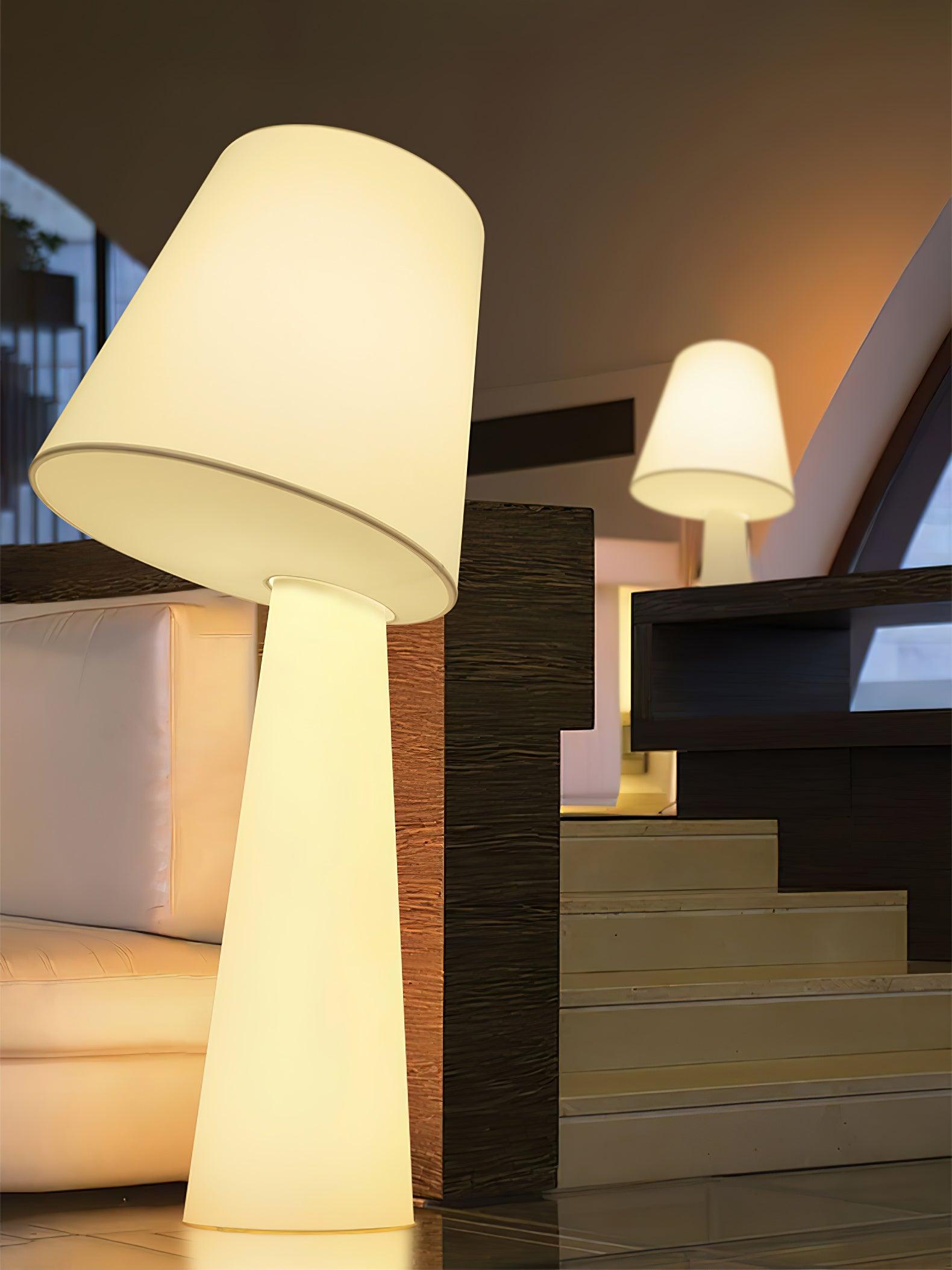 Modern Column Fabric Floor Lamp - Elegant Standing Light for Living Room, Bedroom & Office - Perfect for Reading, Relaxing & Ambient Lighting