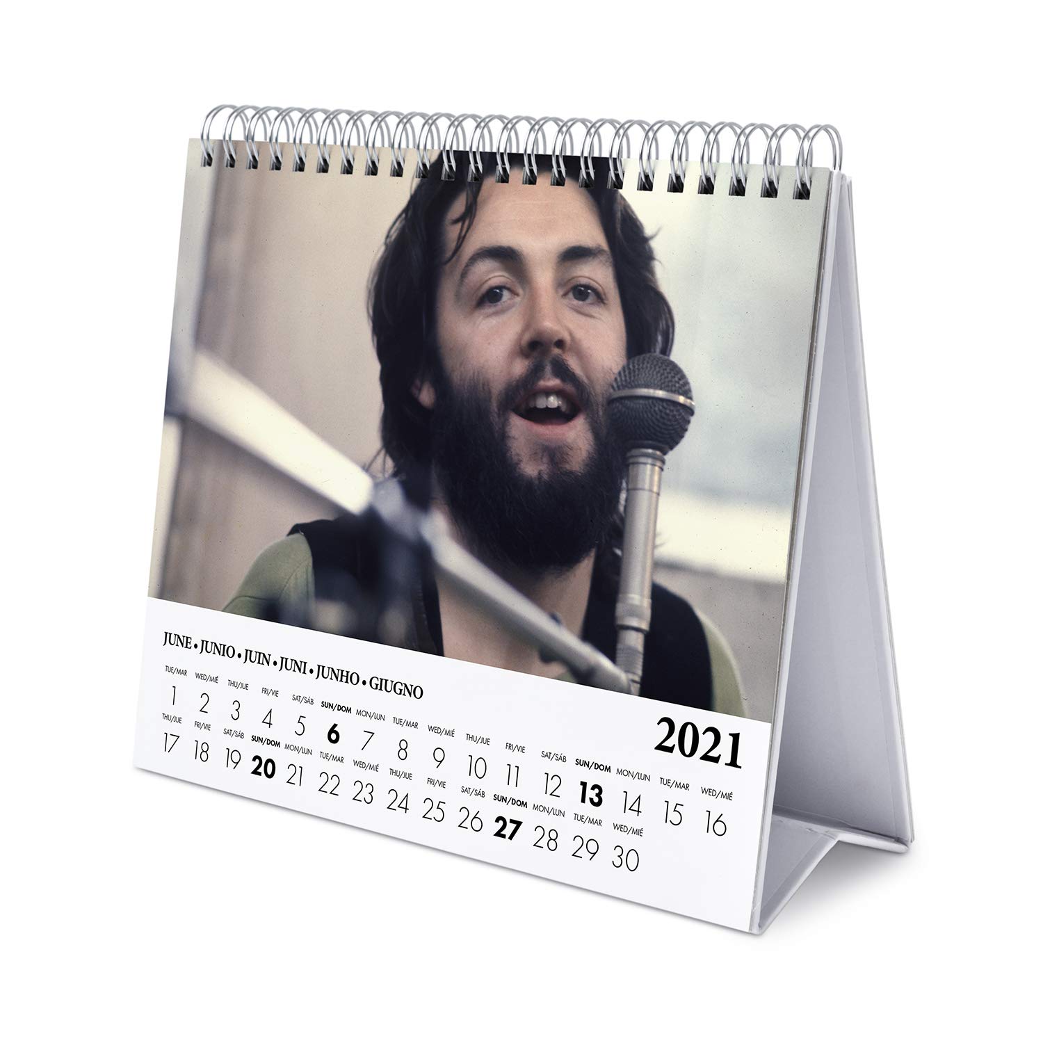 The Beatles 2021 Desk Calendar - Official Licensed 12-Month Wall & Desktop Planner with Famous Album Covers - Perfect for Office, Home Decor & Beatles Fans Gift