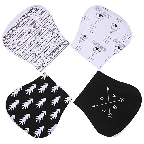 Milisten Ultra Absorbent Baby Burp Cloths - 4-Pack Soft Newborn Burping Towels for Boys & Girls | Spit-Up Rags, Nursing Bibs | Perfect for Feeding, Diaper Changes & On-the-Go Care