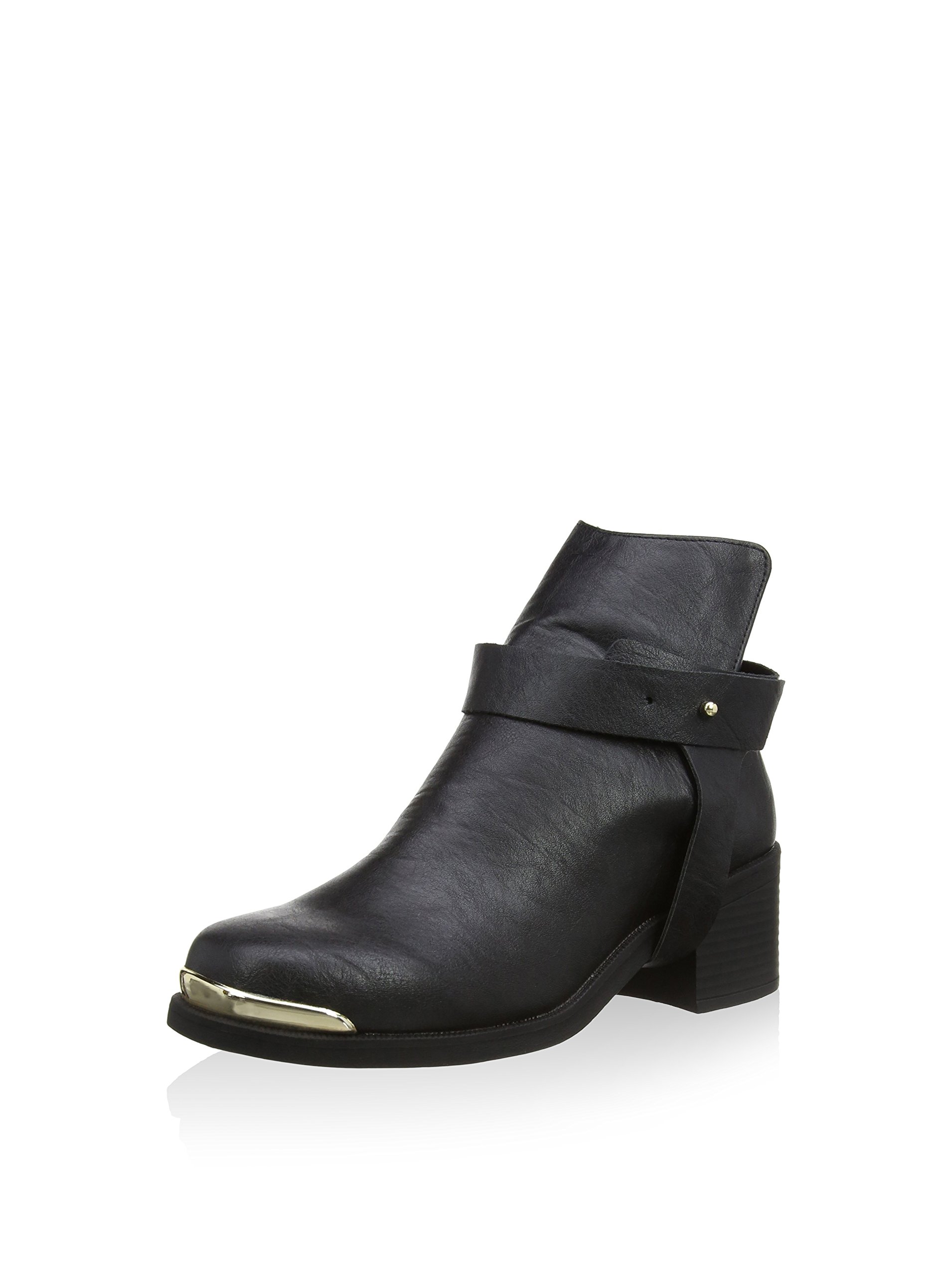 Qupid Women's Biker Boots - Stylish Motorcycle Ankle Boots for Riding & Fashion | Comfortable & Durable Leather Boots for Casual Outfits, Night Out, and Everyday Wear