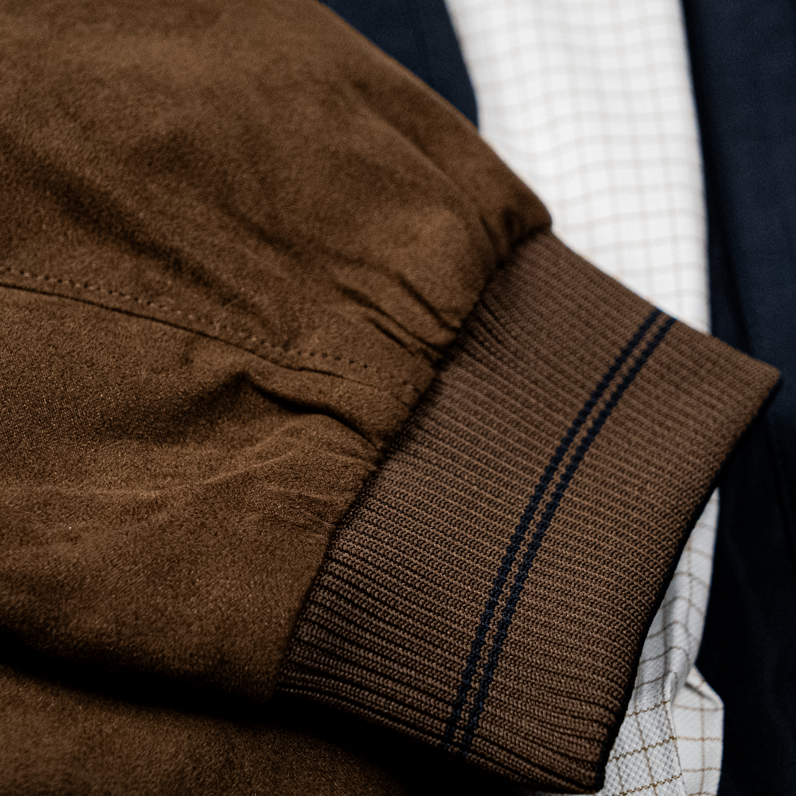 Brown Suede Reversible Jacket - Navy Blue & Brown, Stylish & Comfortable for Outdoor Activities, Travel, and Casual Wear