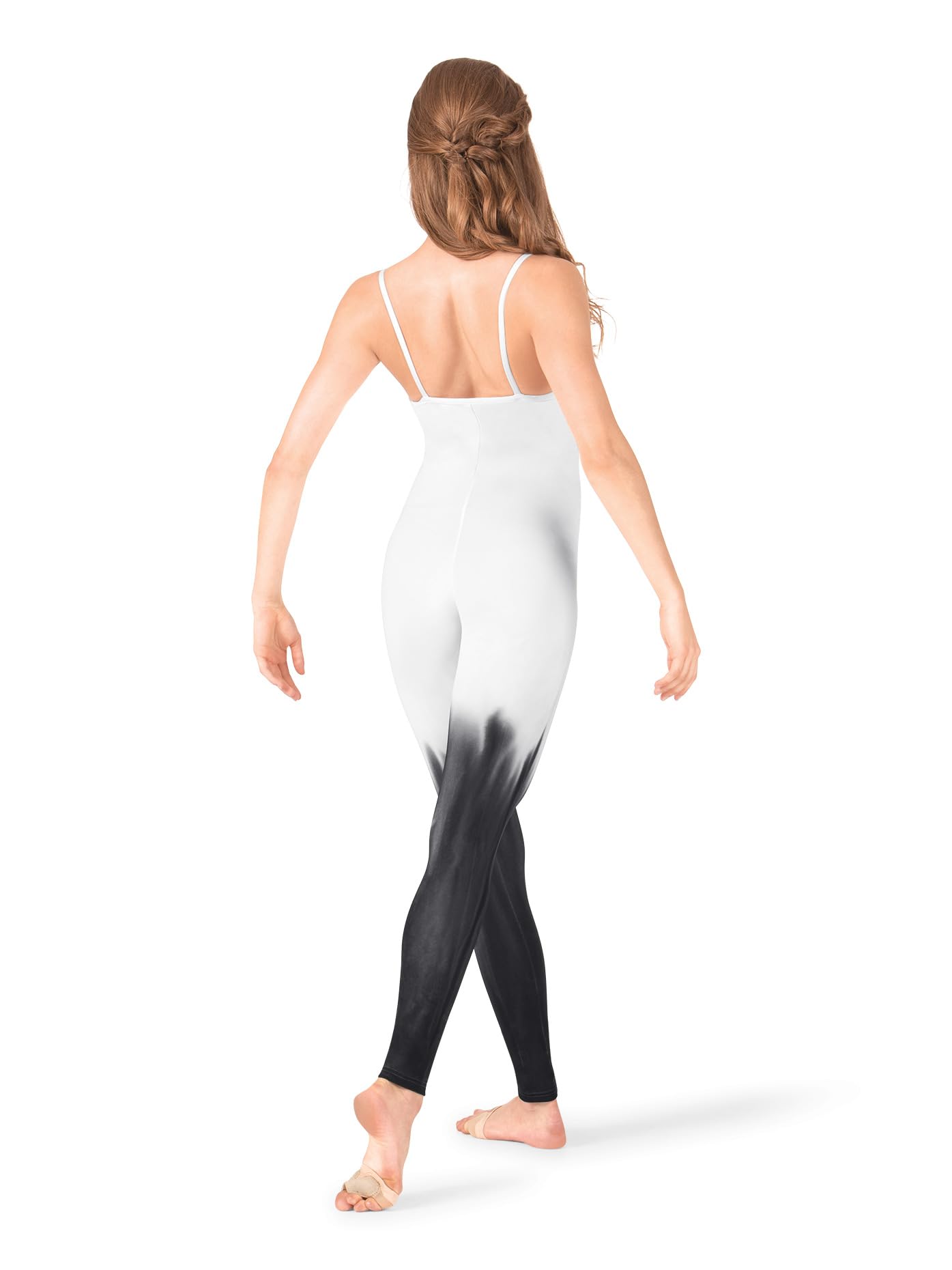 Hand-Painted Watercolor Camisole Unitard for Women - Floral Artistic Bodysuit for Dance, Yoga & Fashion