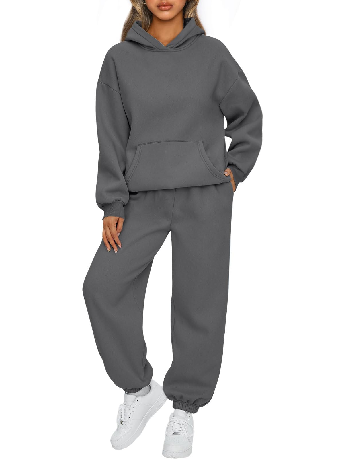 AUTOMET Women's 2-Piece Lounge Set - Oversized Hoodie & Baggy Sweatpants with Pockets | Cozy Fall Fashion Outfit for Home, Travel & Casual Wear