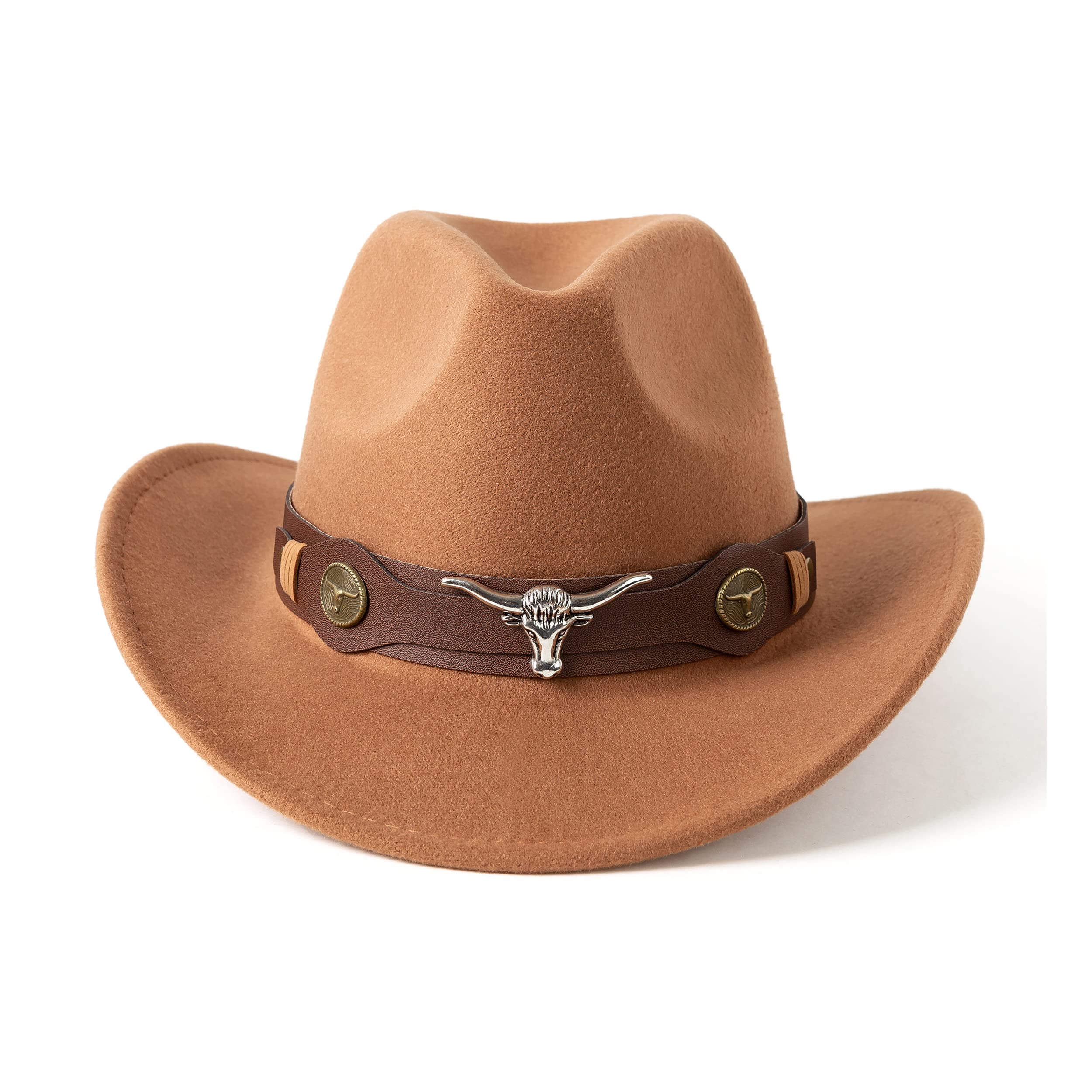 Gossifan Classic Women's Western Cowboy Cowgirl Hat with Wide Belt - Stylish Cowgirl Hat for Rodeo, Country Music Festivals & Outdoor Adventures