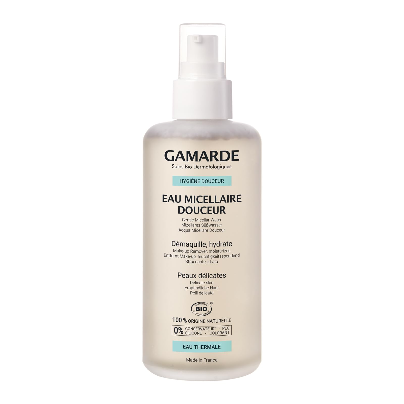 Gamarde Gentle Micellar Water - Sensitive Skin Cleanser & Makeup Remover (200ml) | Hypoallergenic Face Wash for Daily Skincare Routine & Travel Essentials