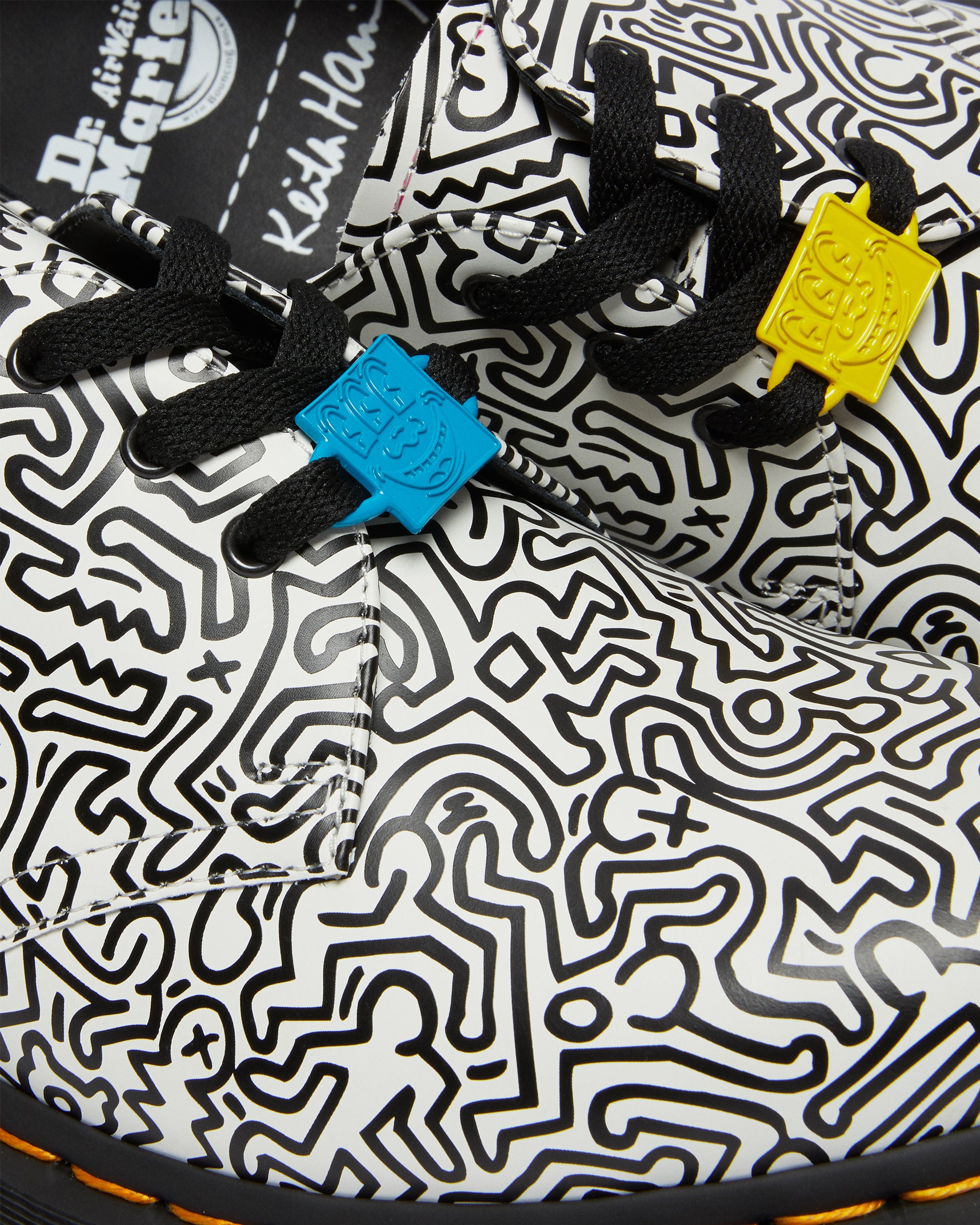 Keith Haring 1461 Black & White Oxford Shoes - Unisex Dr. Martens Style Casual Sneakers for Men & Women - Perfect for Streetwear, Punk Fashion & Everyday Wear