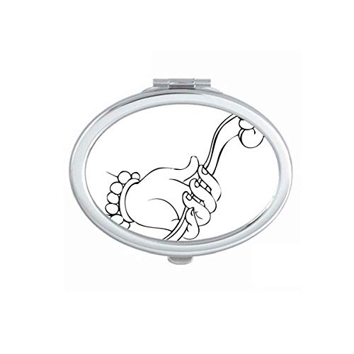 DIYthinker Culture & Ruyi Line Drawing Pattern Portable Folding Mirror - Double-Sided Handheld Makeup Mirror for Travel, Home Vanity & Gift Giving