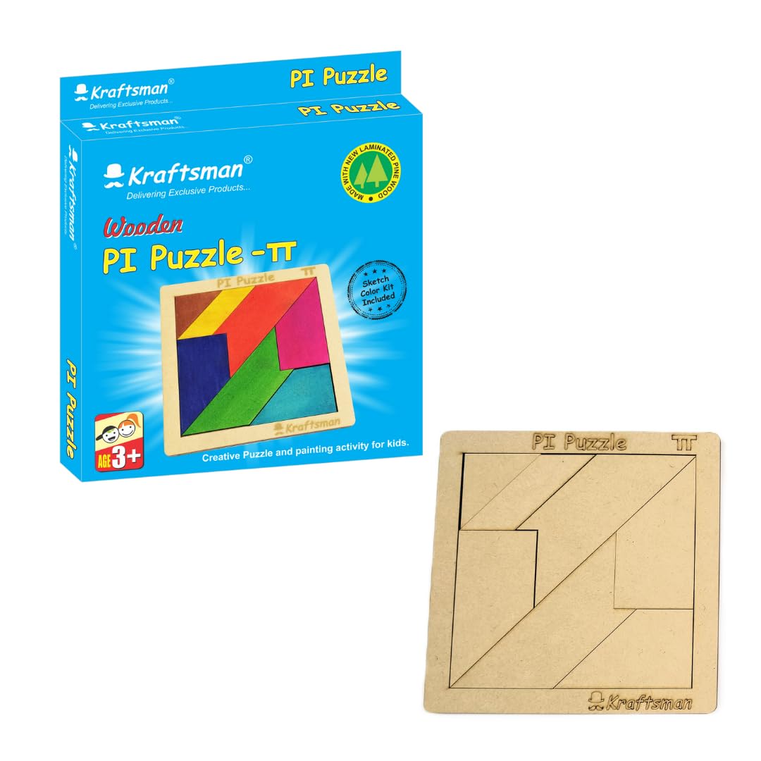 Kraftsman Color Your Puzzle - Fun Travel & Educational Board Game for Kids Ages 4+ | Creative Learning Activity for Road Trips & Family Game Nights (PI Puzzle)