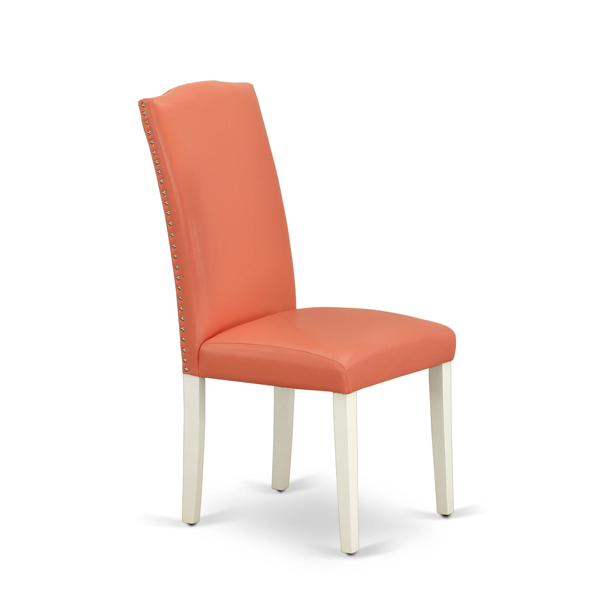 East West Furniture ANEN3-LWH-78 3-Piece Round Dining Set with Pedestal Table & 2 Pink Flamingo Faux Leather Chairs, 36x36 Inch, Linen White - Perfect for Small Kitchens, Breakfast Nooks, and Cozy Dining Spaces