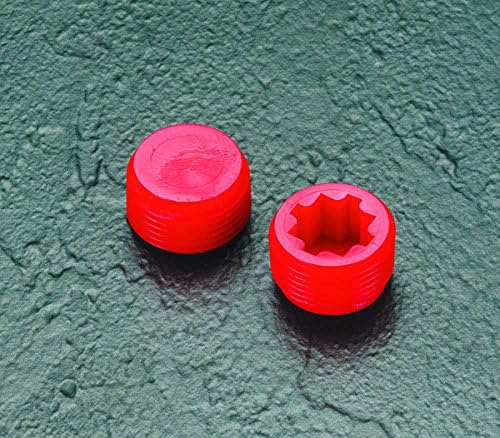 Caplugs P-68V P Series Plastic Threaded Plugs - 200 Pack Red HD-PE for NPT/NPS Pipe Fittings | NPT 3/4