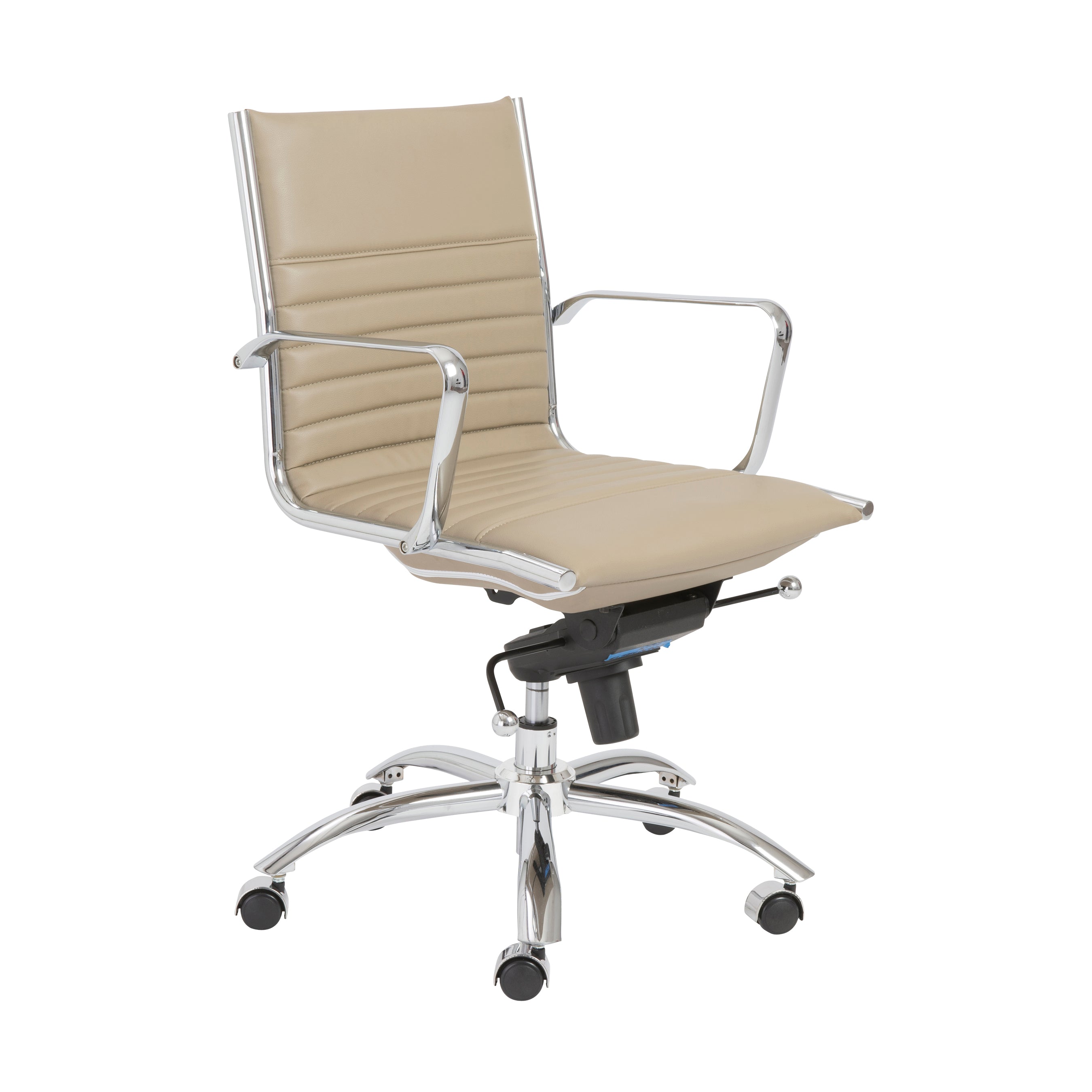Dirk Low Back Office Chair with Chromed Steel Base - Ergonomic Mesh Desk Chair for Home & Office Workspaces - Perfect for Long Hours of Computer Work, Gaming, and Study Sessions