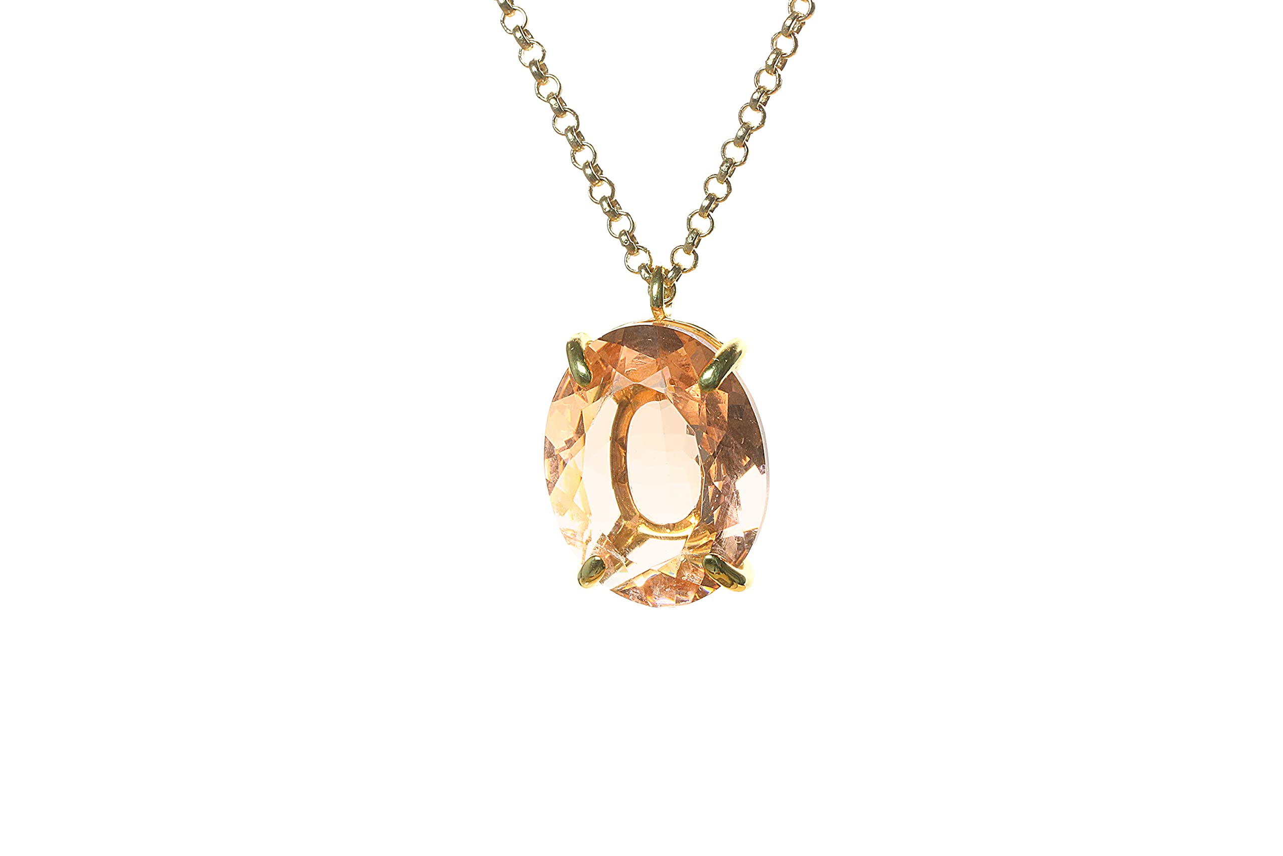 Morganite Pendant Necklace - Handmade Bridal Jewelry with Gift Box - Elegant Fashion Necklace for Weddings, Anniversaries & Special Occasions