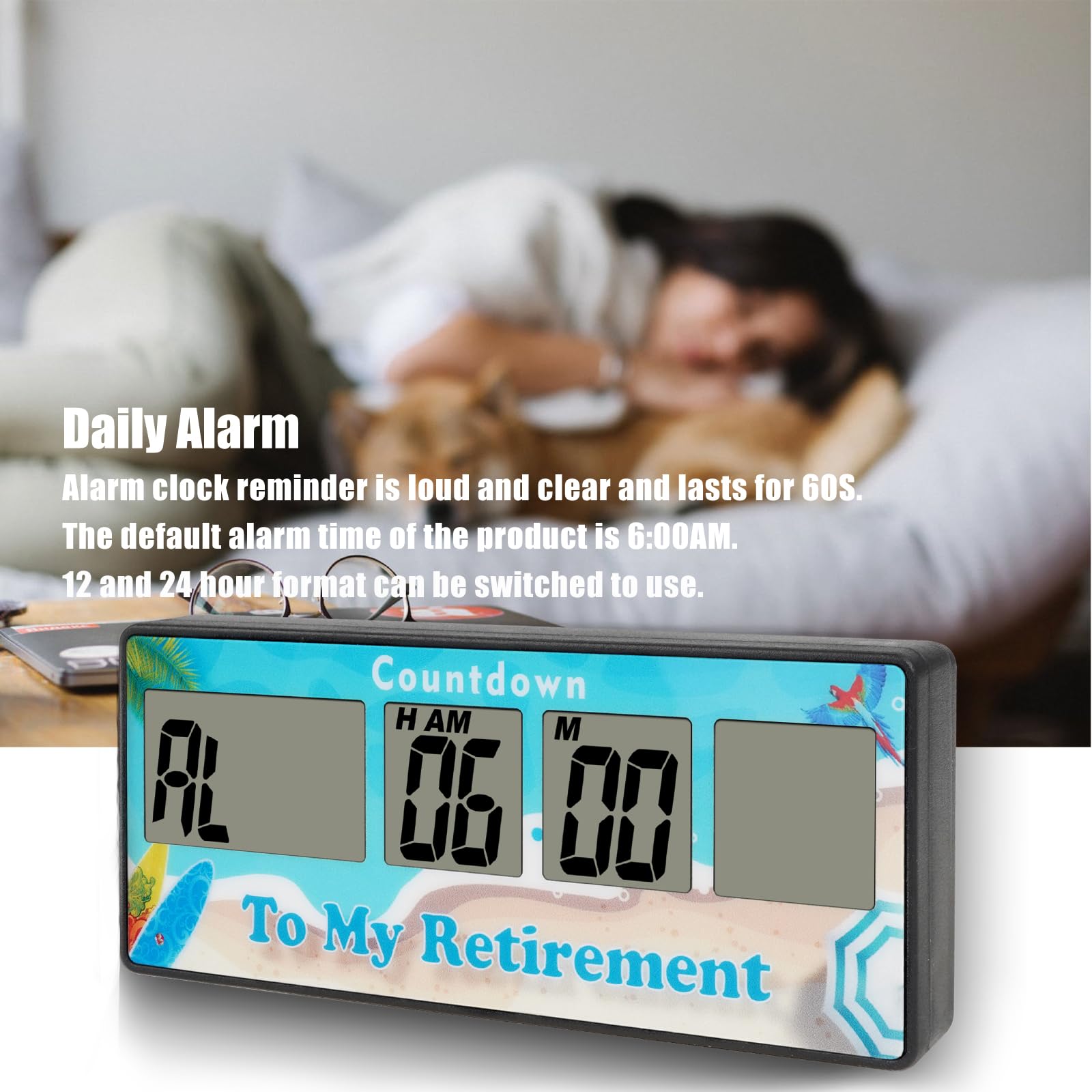 Jayron 9999 Days Digital Countdown Timer with Magnet - Loud Alarm Clock for Kitchen, Bedside, Baby, Pregnancy, Wedding & Christmas - Reusable Event Reminder for Cooking, Retirement & Special Occasions (Blue)