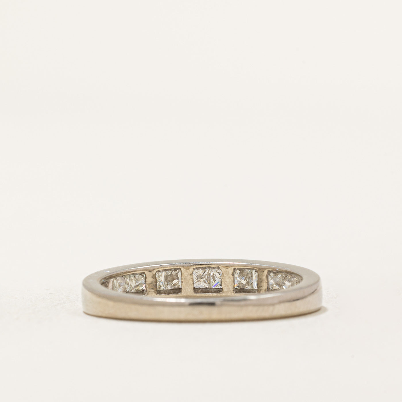 Princess Cut Semi Eternity Diamond Ring 0.47ctw Size 7 - Elegant Wedding Band, Anniversary Gift for Her, Perfect for Proposals & Special Occasions