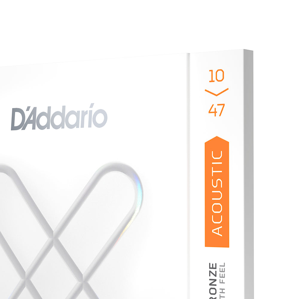 D'Addario XSAPB1047 Phosphor Bronze Acoustic Guitar Strings - Extra Light .010-.047 Gauge | Perfect for Beginners & Fingerstyle Playing