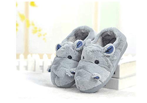 LANFIRE Soft Cotton Hippo Plush Slippers for Adults & Kids - Cozy Home Footwear for Indoor Comfort & Playtime